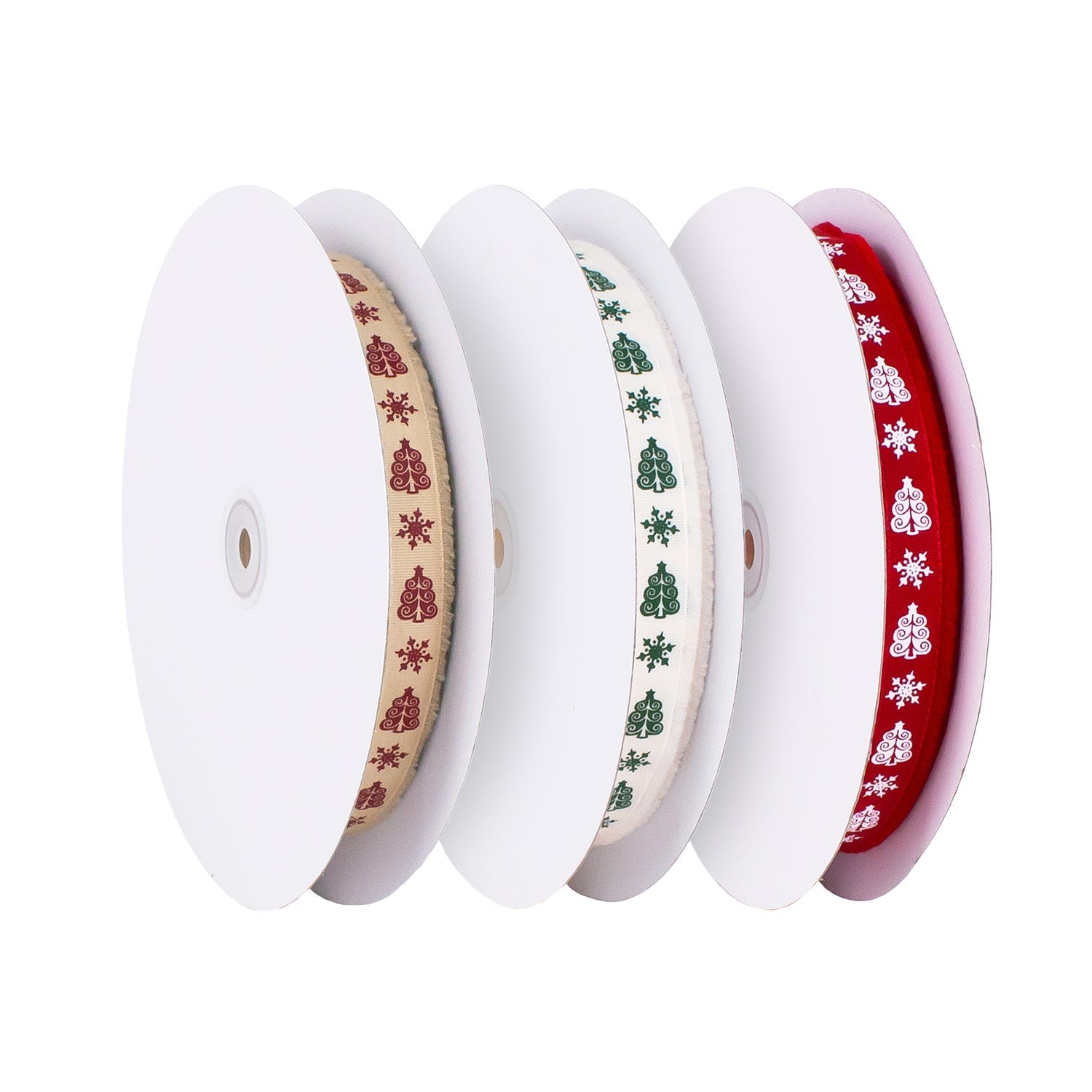 SPRUCE TREE AND SNOWFLAKES