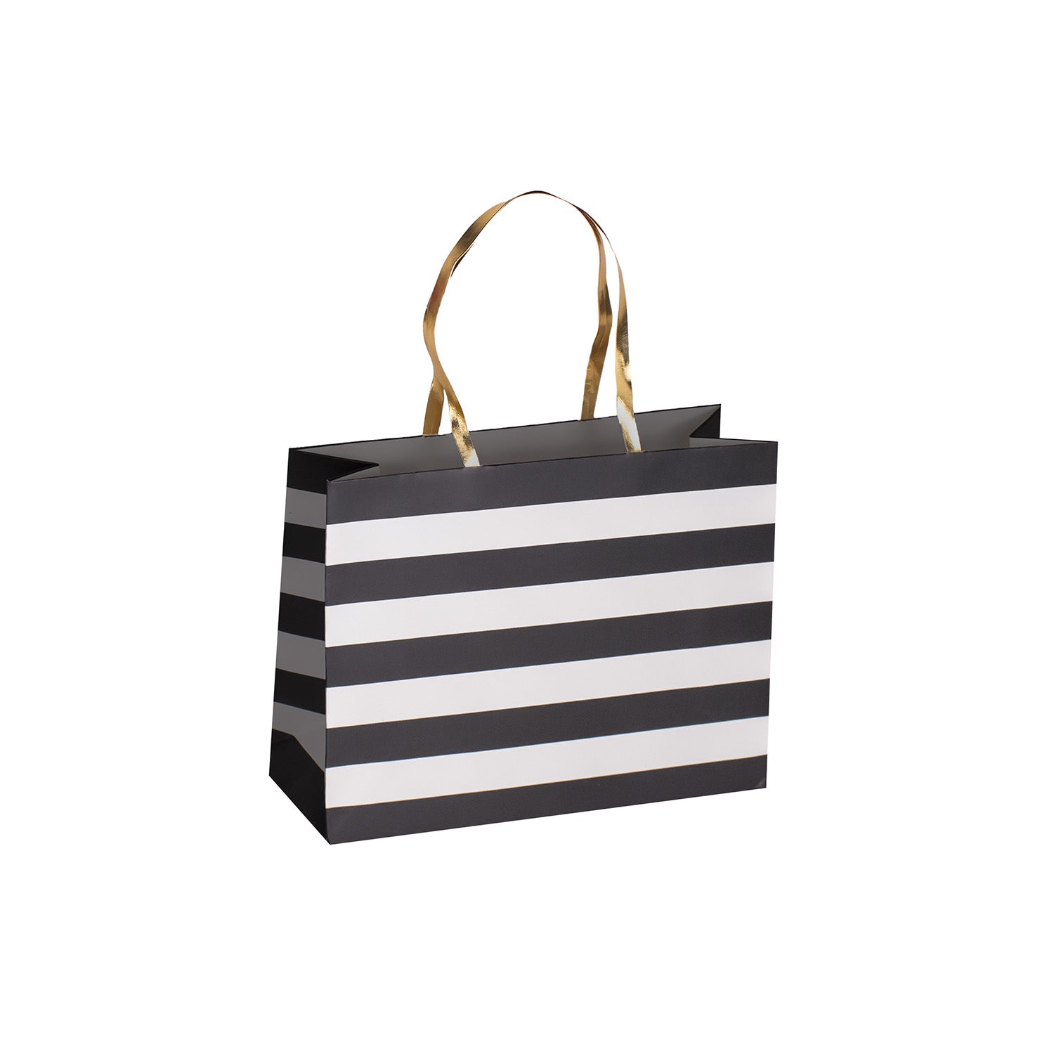 BLACK & WHITE HORIZONTAL STRIPES PAPER BAGS