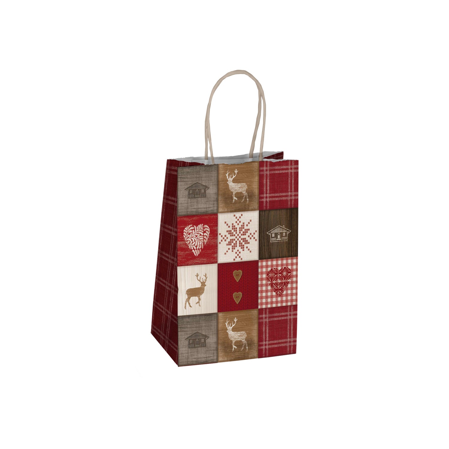 QUILTED PATCHWORK CHRISTMAS PAPER BAGS