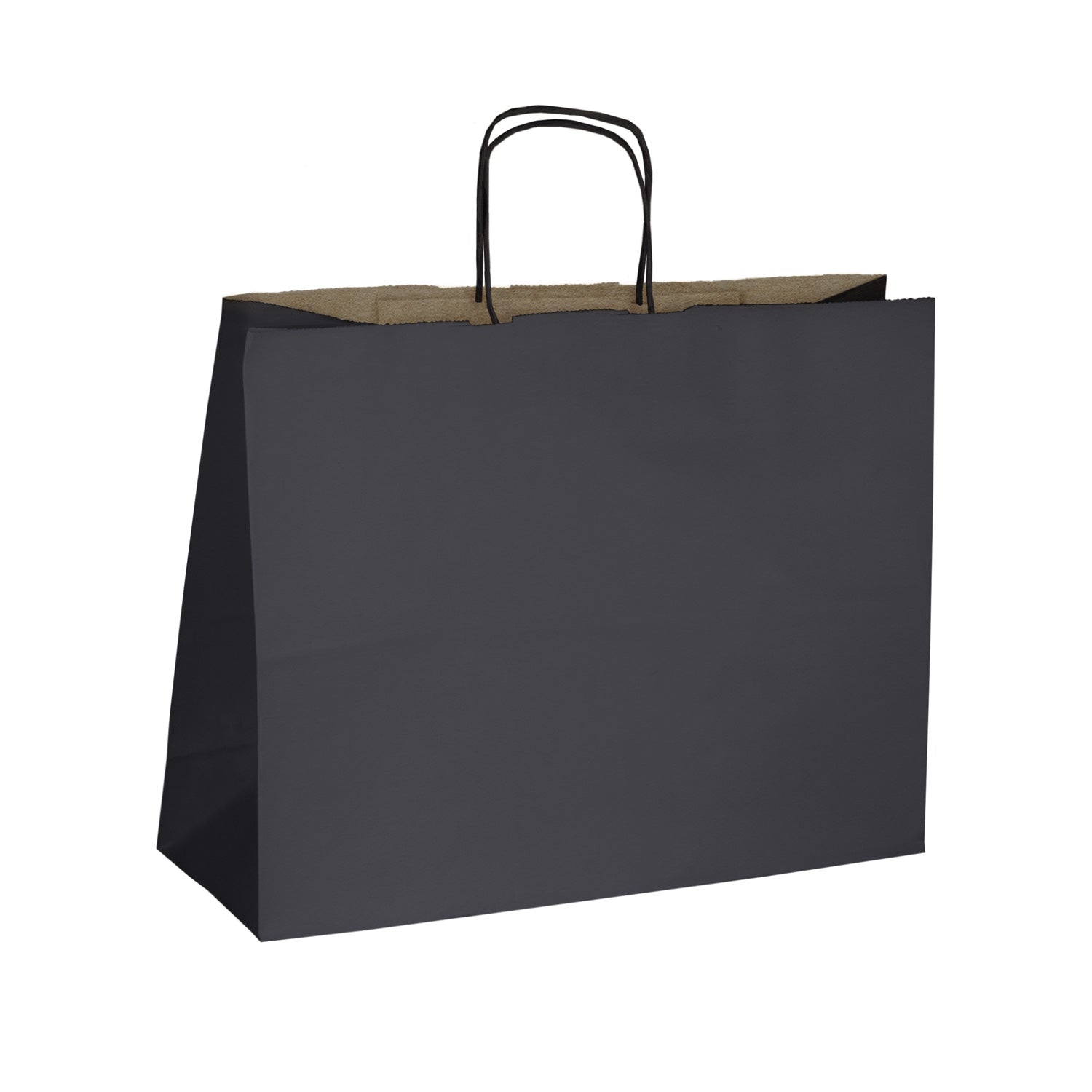 Dark Grey Kraft Paper Shopper Bags