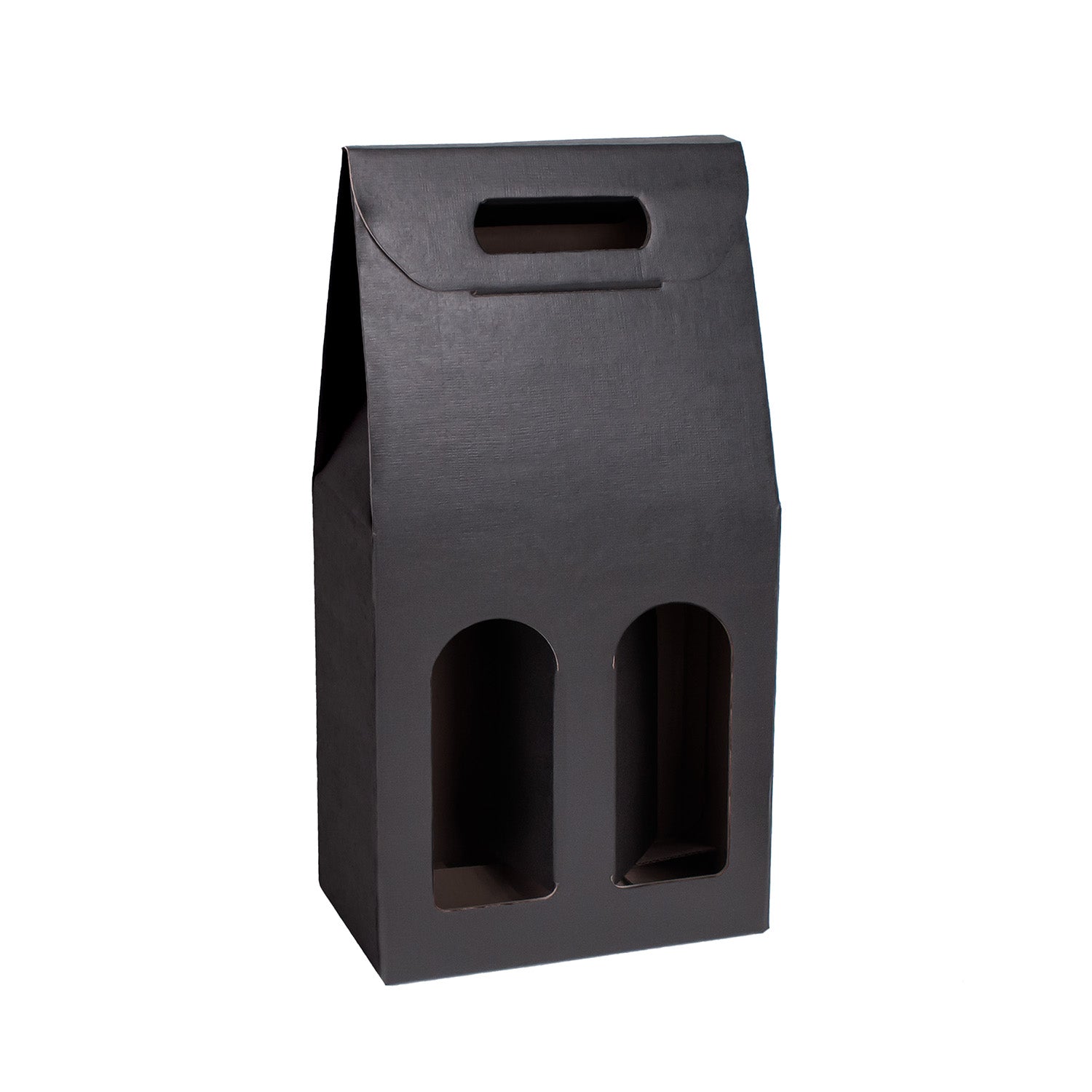 TWO BOTTLE BOX WITH WINDOW AND HANDLE