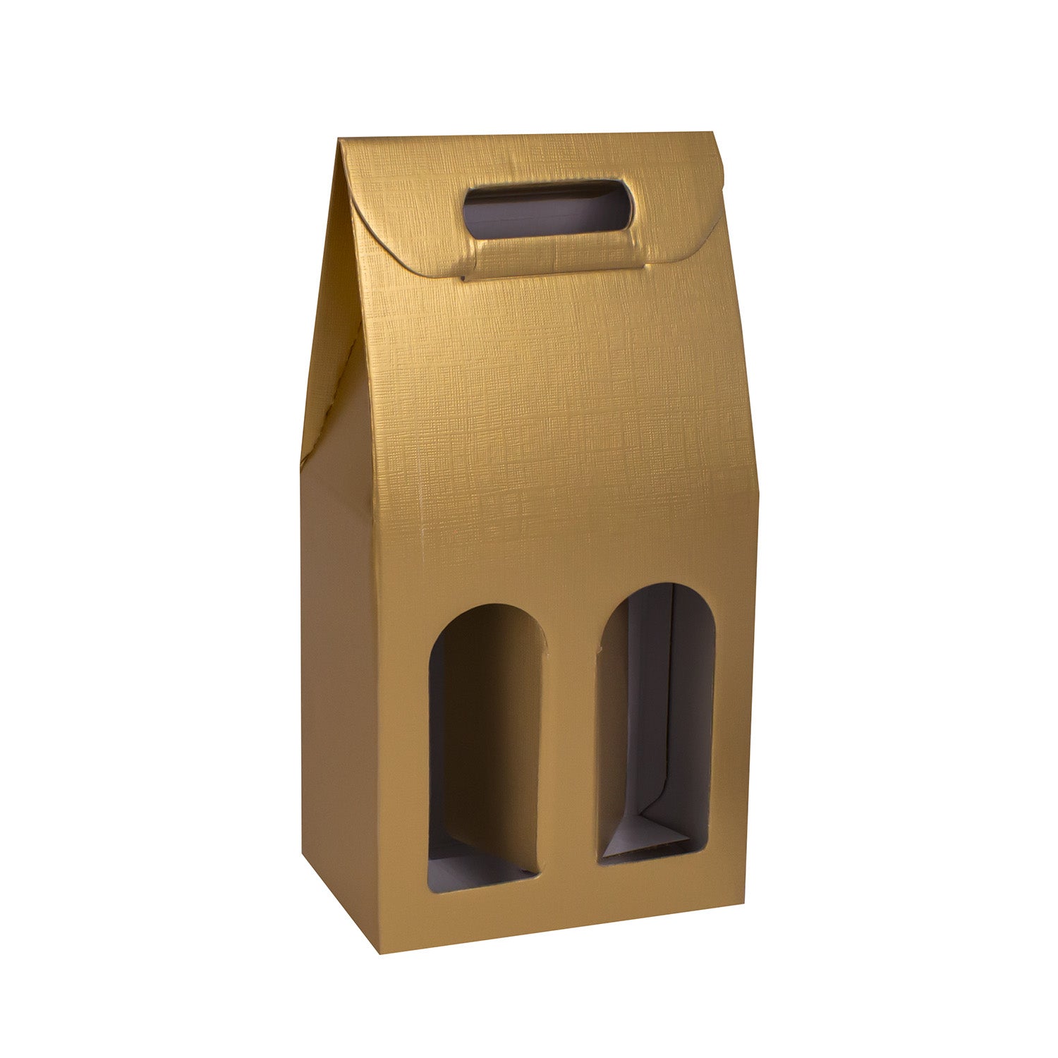 TWO BOTTLE BOX WITH WINDOW AND HANDLE