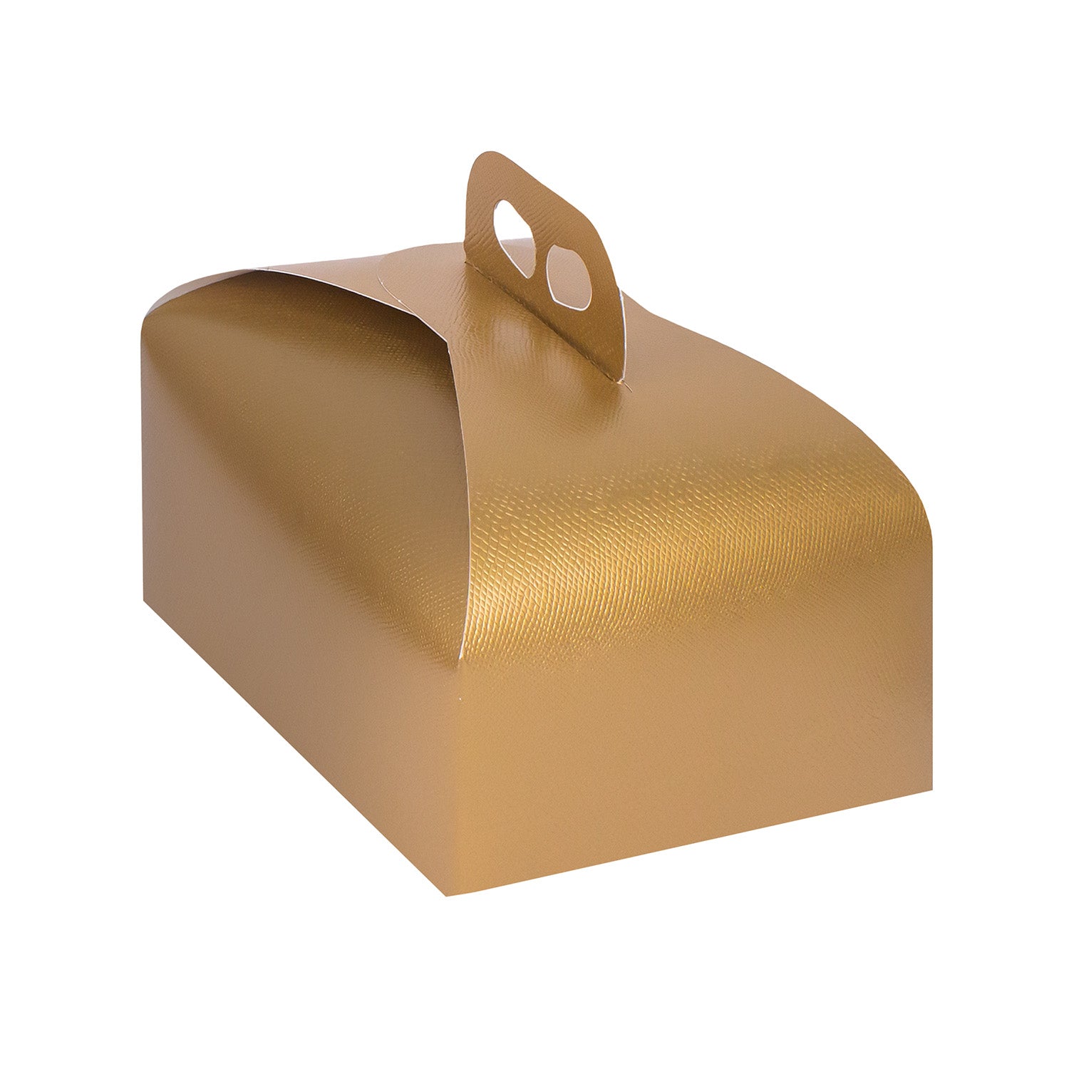 GOLD PANETTONE BOX WITH HANDLE