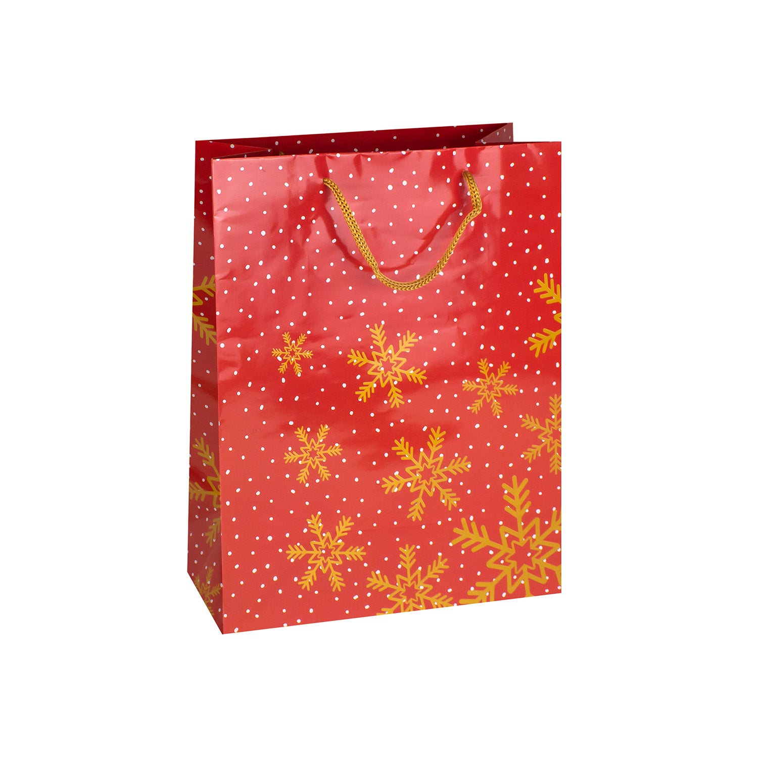 GOLD STARS ON RED BASE CHRISTMAS PAPER BAGS