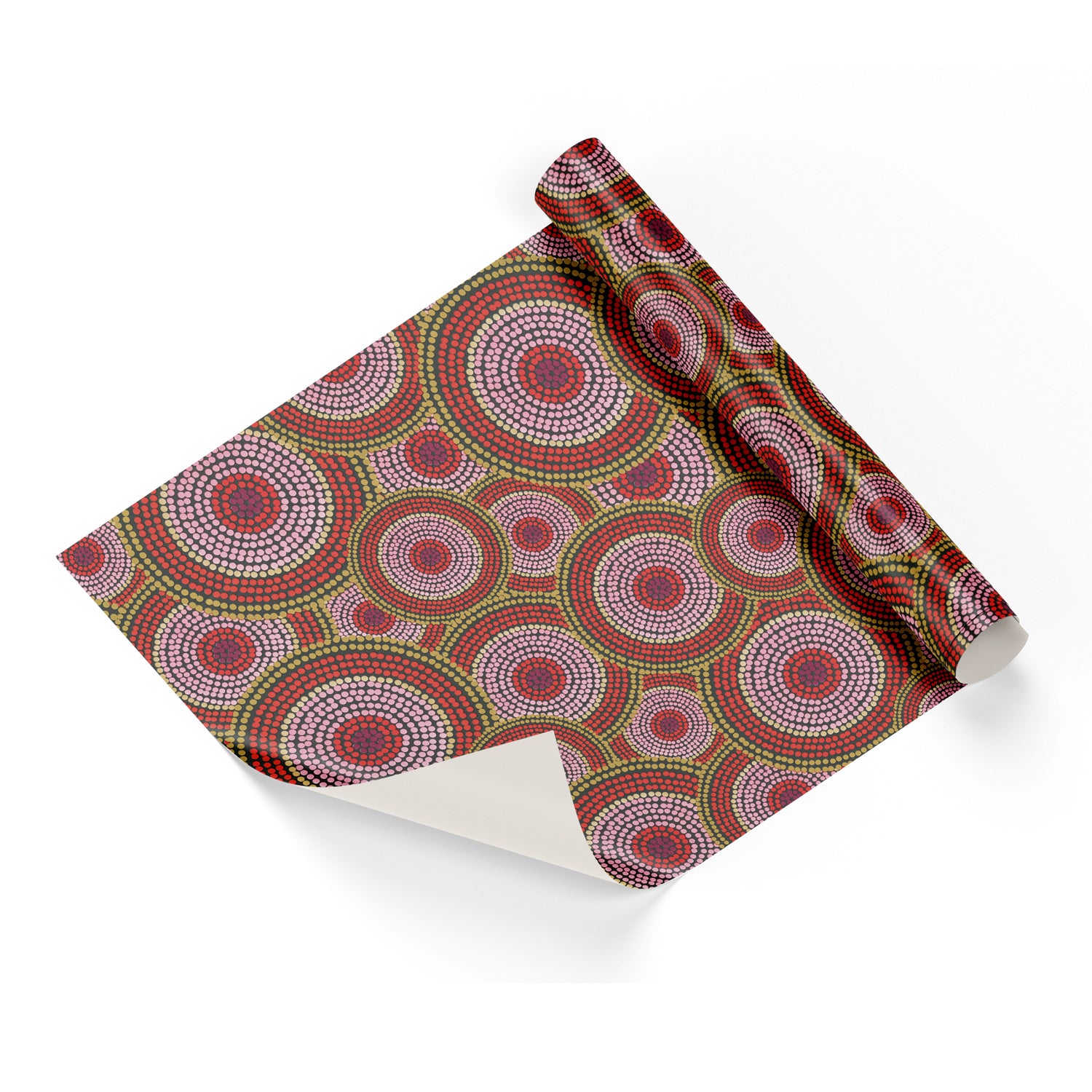 Spiral Design Red Base Wrapping Paper