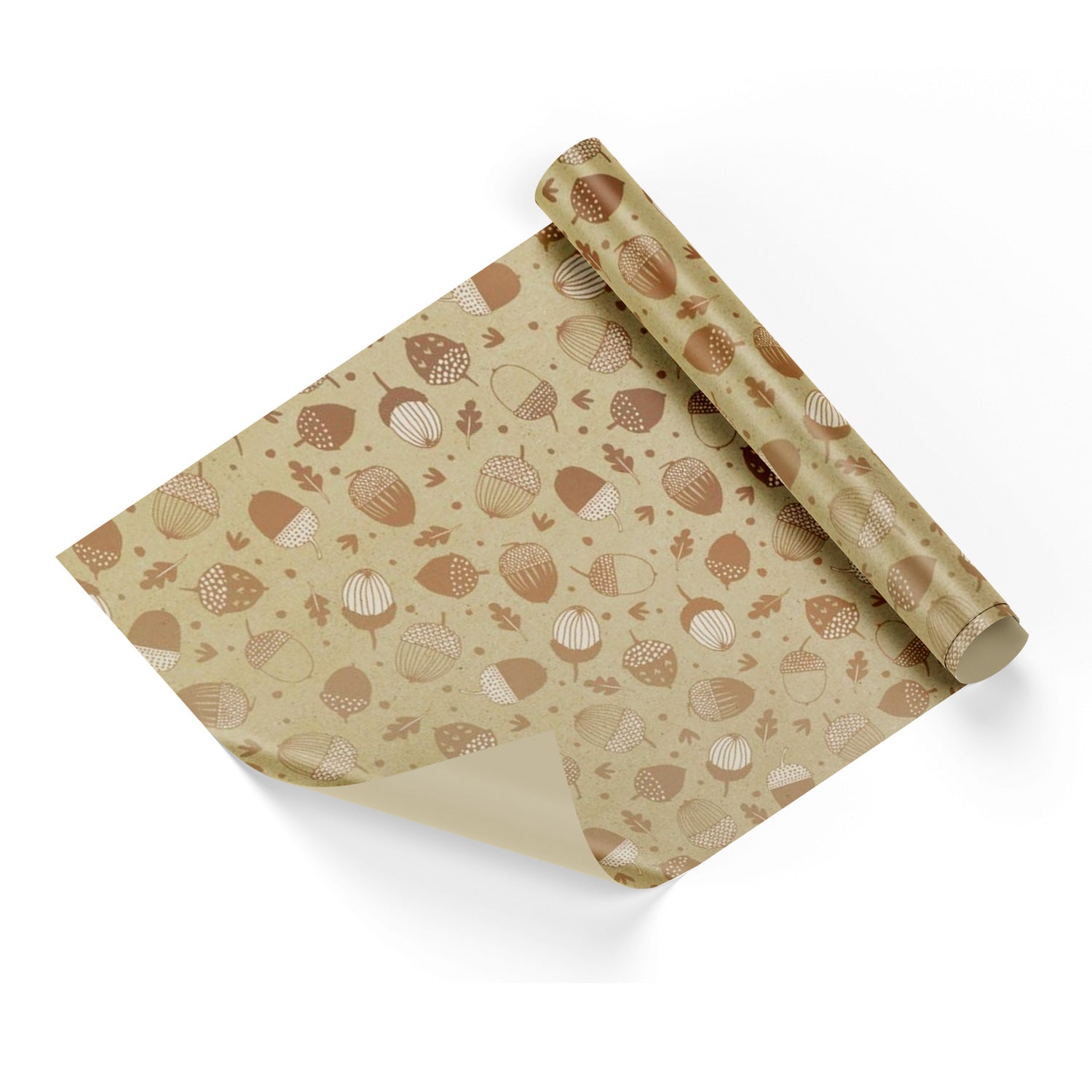 Christmas Acorns Kraft Base Wrapping Paper