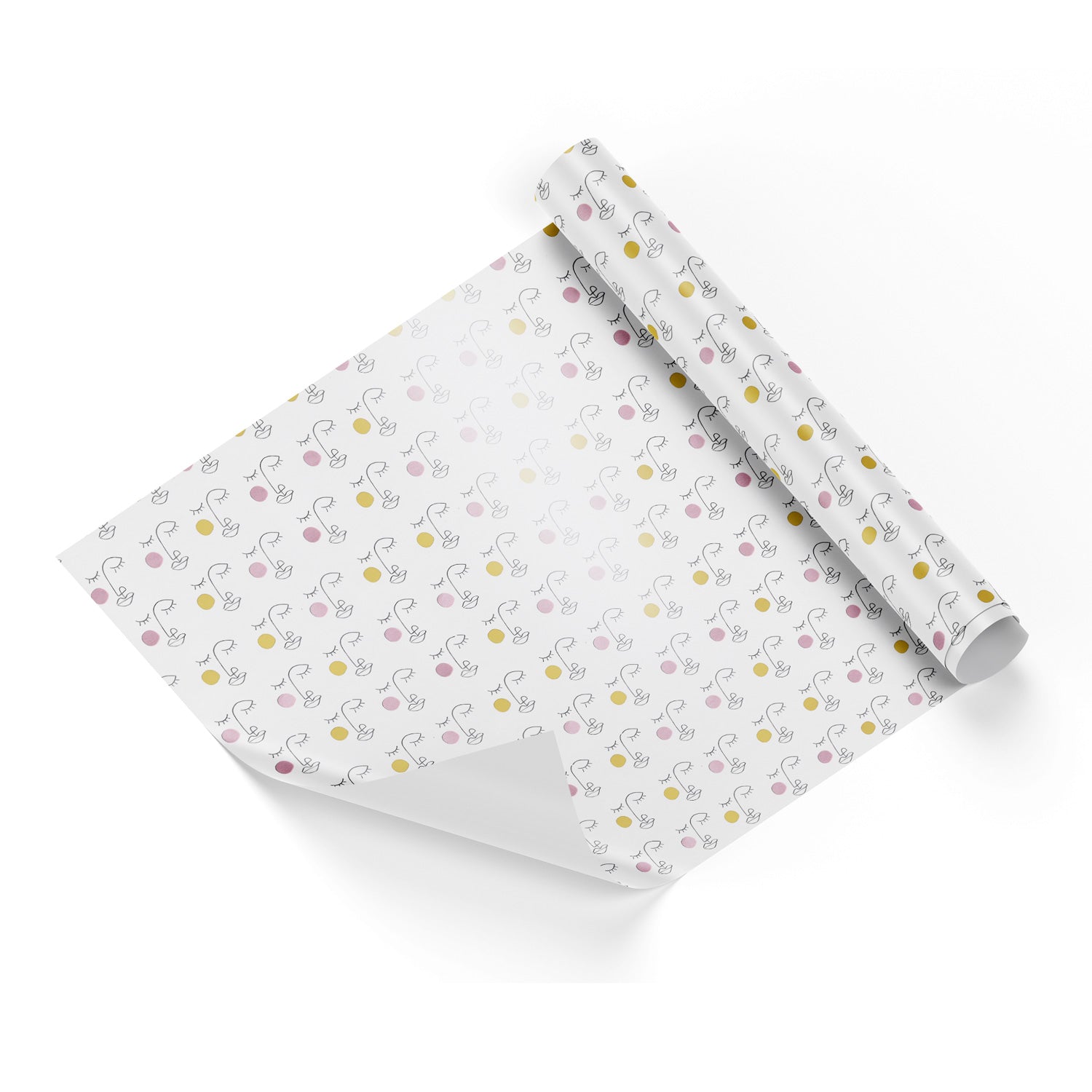 Minimalist Faces And Dots Wrapping Paper