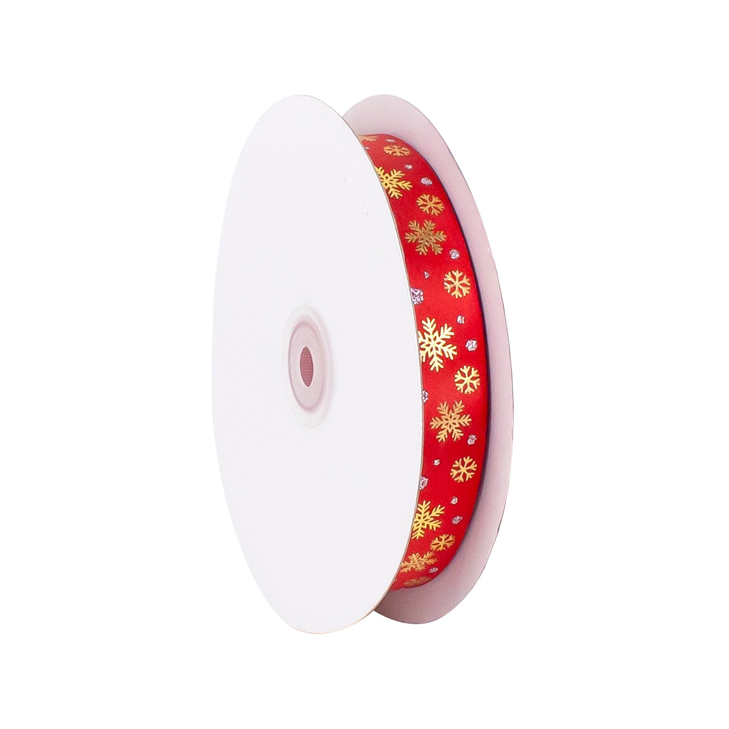 SHINY SATIN WITH METALLIC SNOWFLAKES