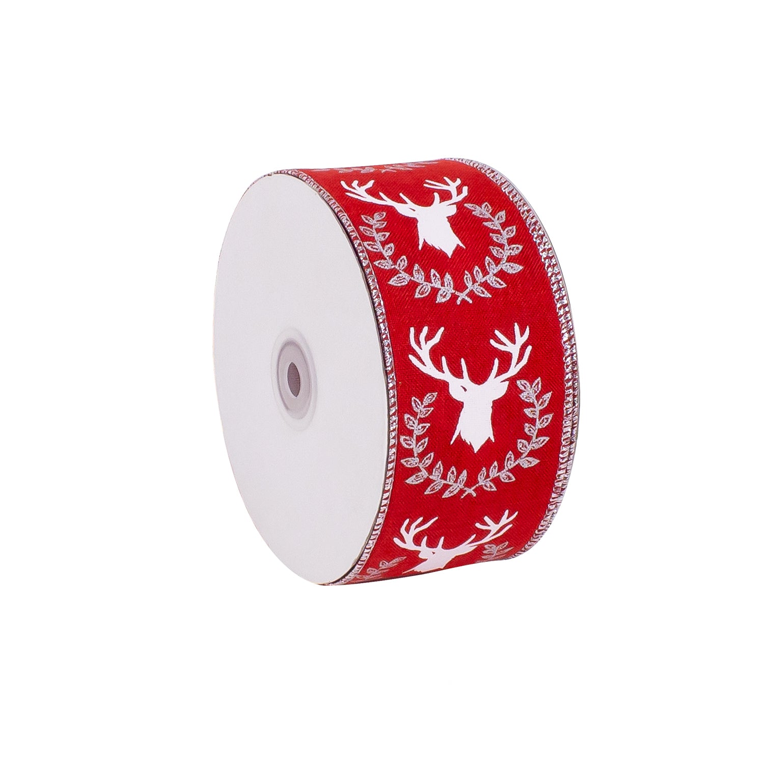 SOLID RIBBON WITH DEERHEAD AND WREATH