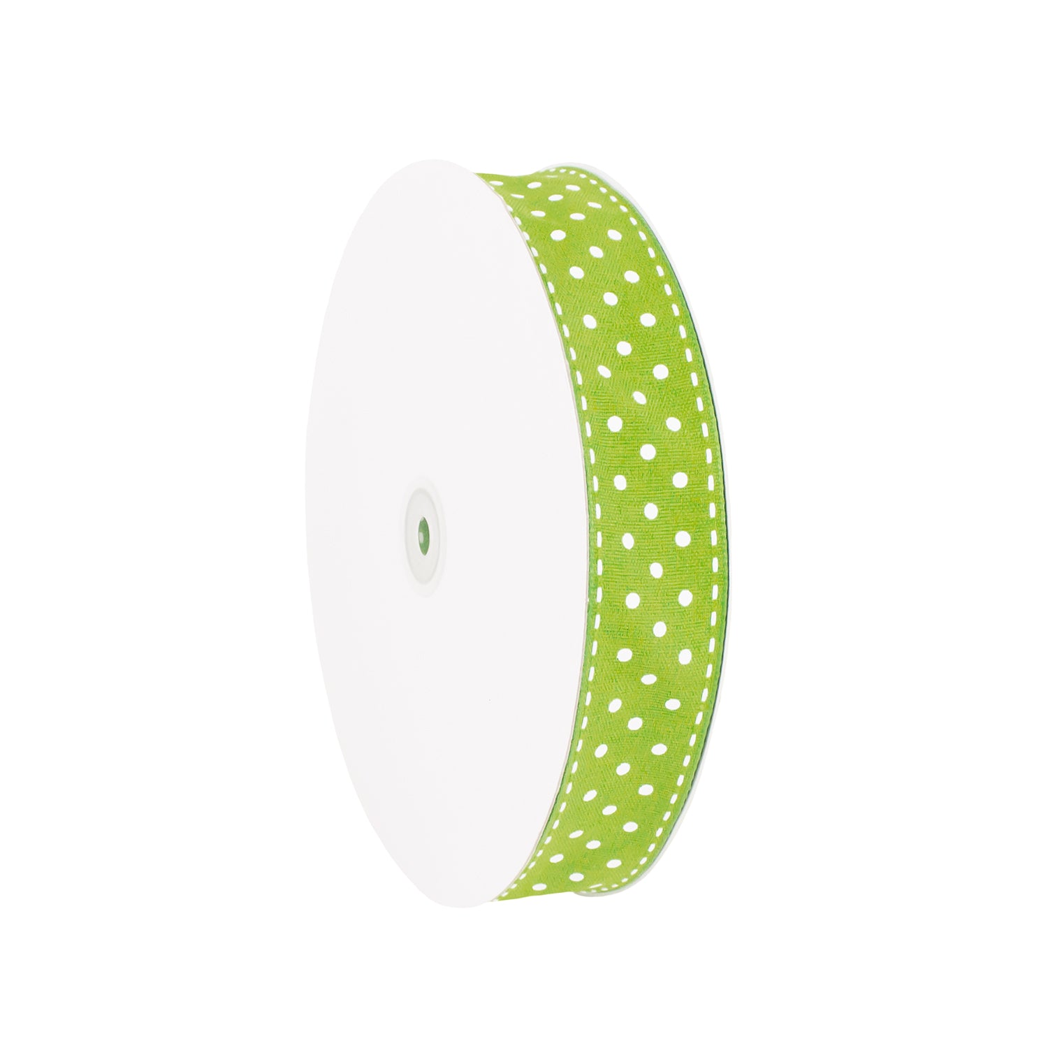 WOVEN RIBBON WITH SIDE RUNNING STITCH AND DOTS