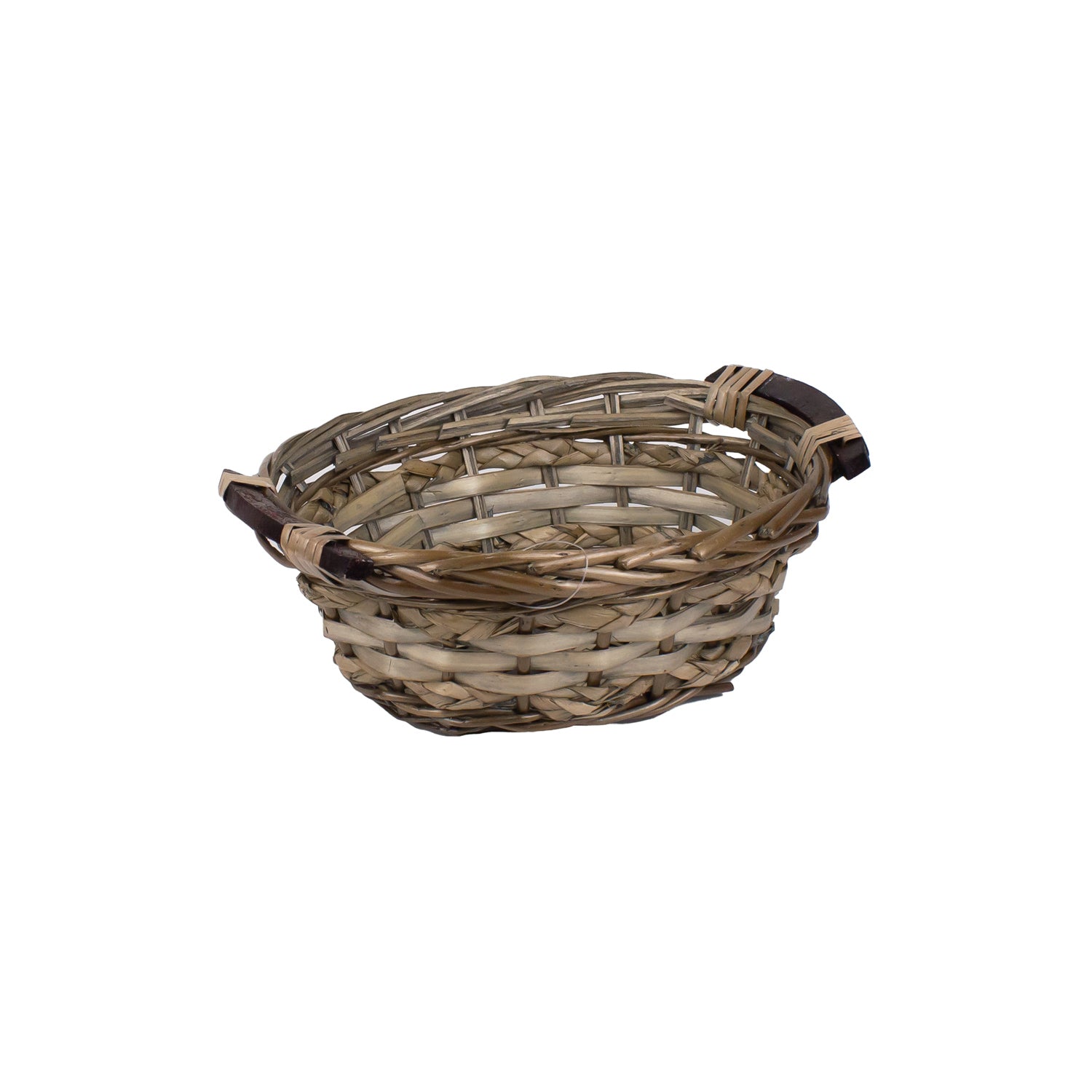 Woven Oval Basket With Natural 3 Tone