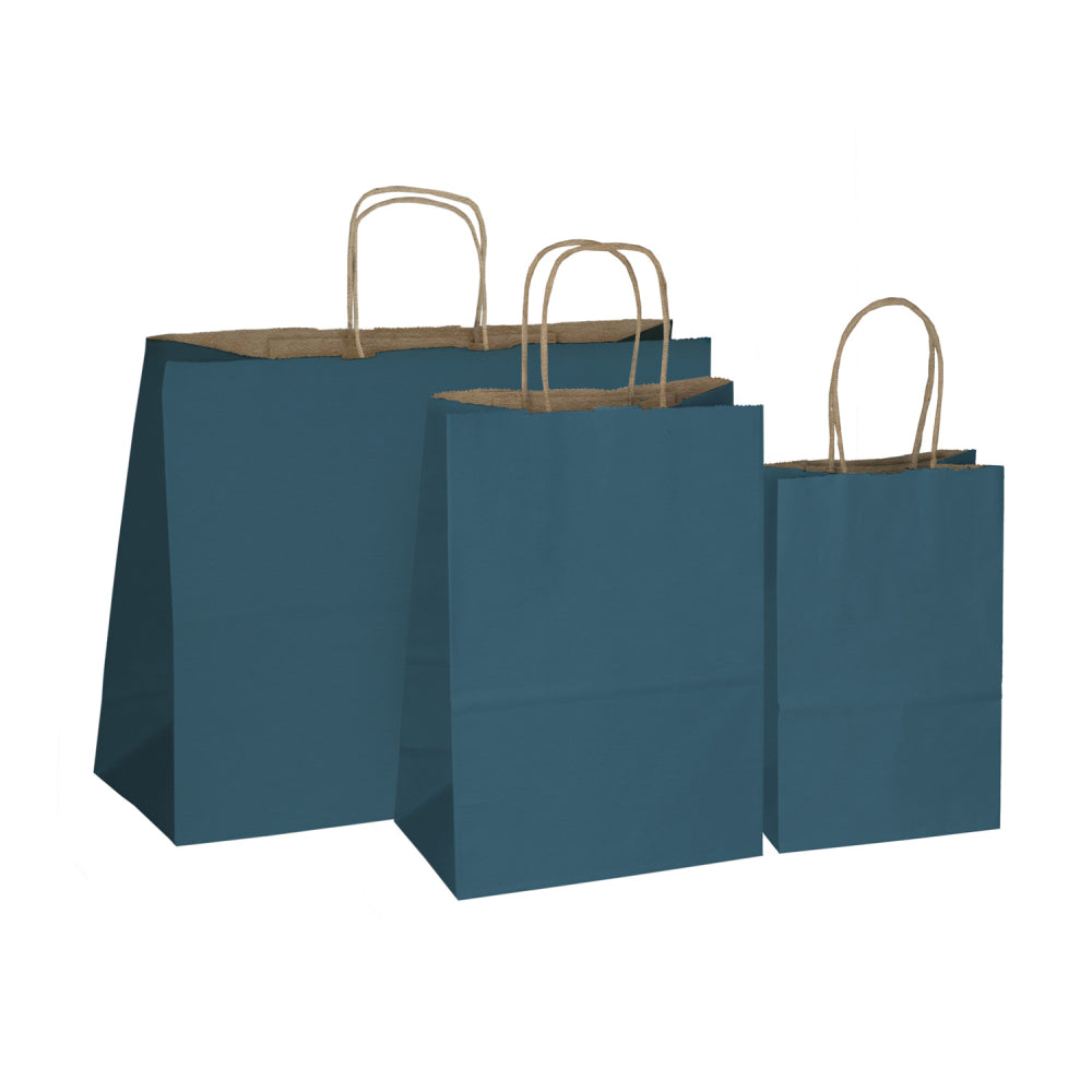 Navy Blue Kraft Paper Shopper Bags