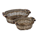 Woven Oval Basket With Natural 3 Tone