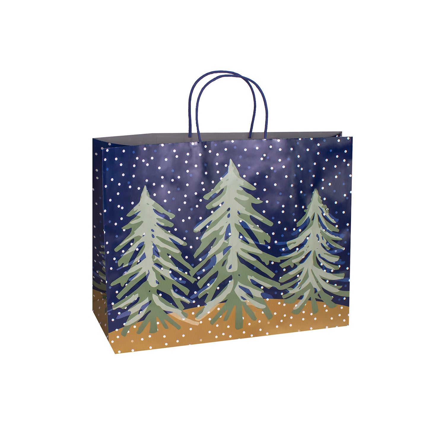 MIDNIGHT BLUE FLURRY CHRISTMAS PAPER BAGS