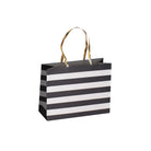 BLACK & WHITE HORIZONTAL STRIPES PAPER BAGS