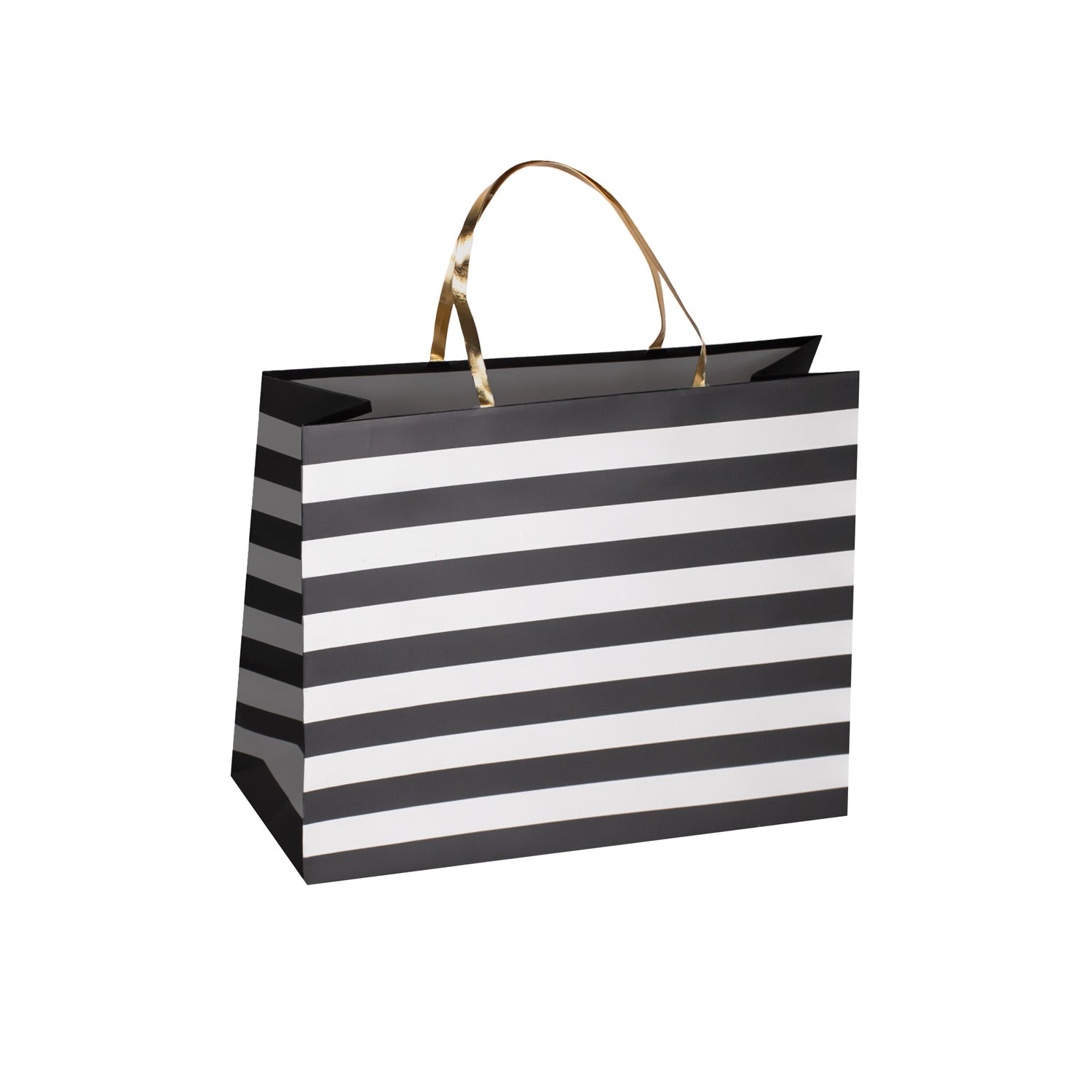 BLACK & WHITE HORIZONTAL STRIPES PAPER BAGS