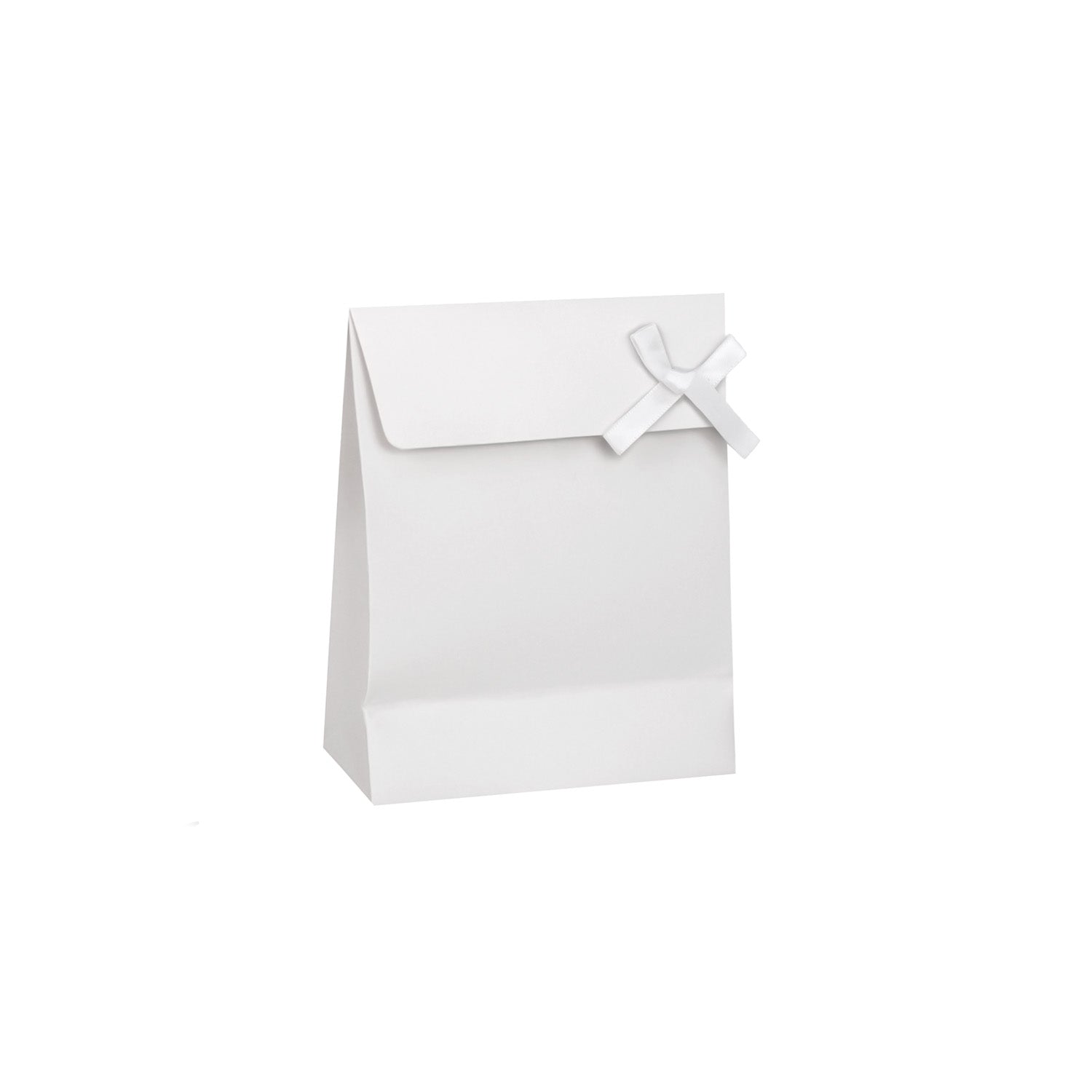 TRIANGULAR POUCH WITH DECORATIVE SIDE RIBBON