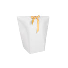 TRAPEZOIDAL POUCH WITH DECORATIVE CENTER RIBBON