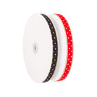 VELOUR RIBBON WITH GOLD DOTS