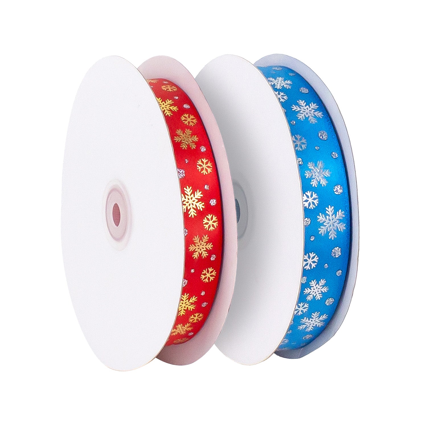 SHINY SATIN WITH METALLIC SNOWFLAKES