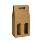 TWO BOTTLE BOX WITH WINDOW AND HANDLE