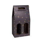 TWO BOTTLE BOX WITH WINDOW AND HANDLE