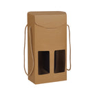 TWO BOTTLE HEXAGON BOX WITH ROPE HANDLE