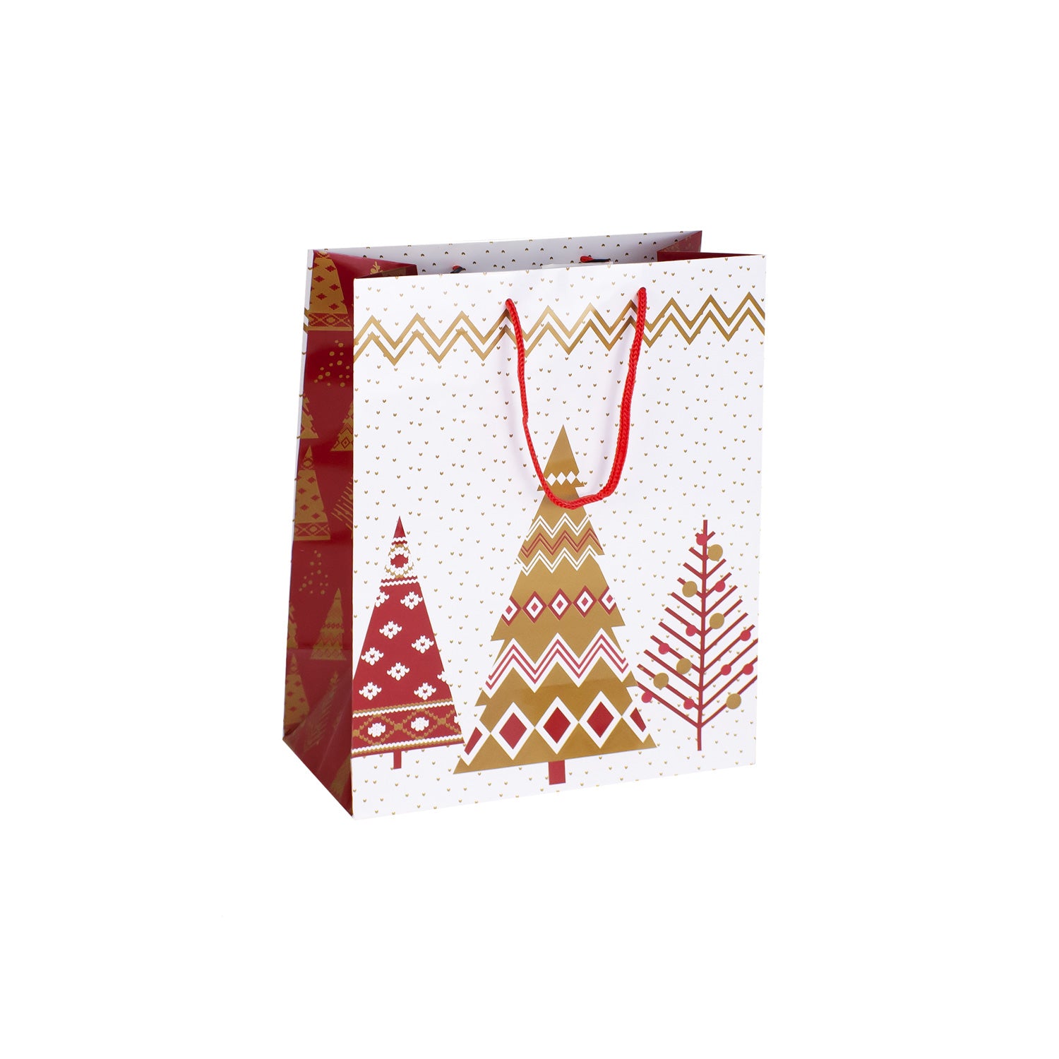 GOLD & RED TREES CHRISTMAS PAPER BAGS