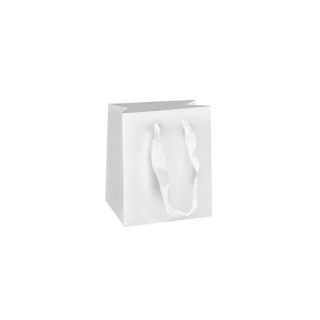 White Matte Premium Bags W/Satin Handle (Oxford)