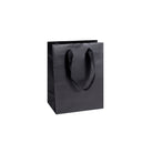 Black Matte Premium Bags W/Satin Handle (Oxford) - 8" x 4" x 10"