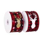 BLACK & RED PLAID WITH STAG