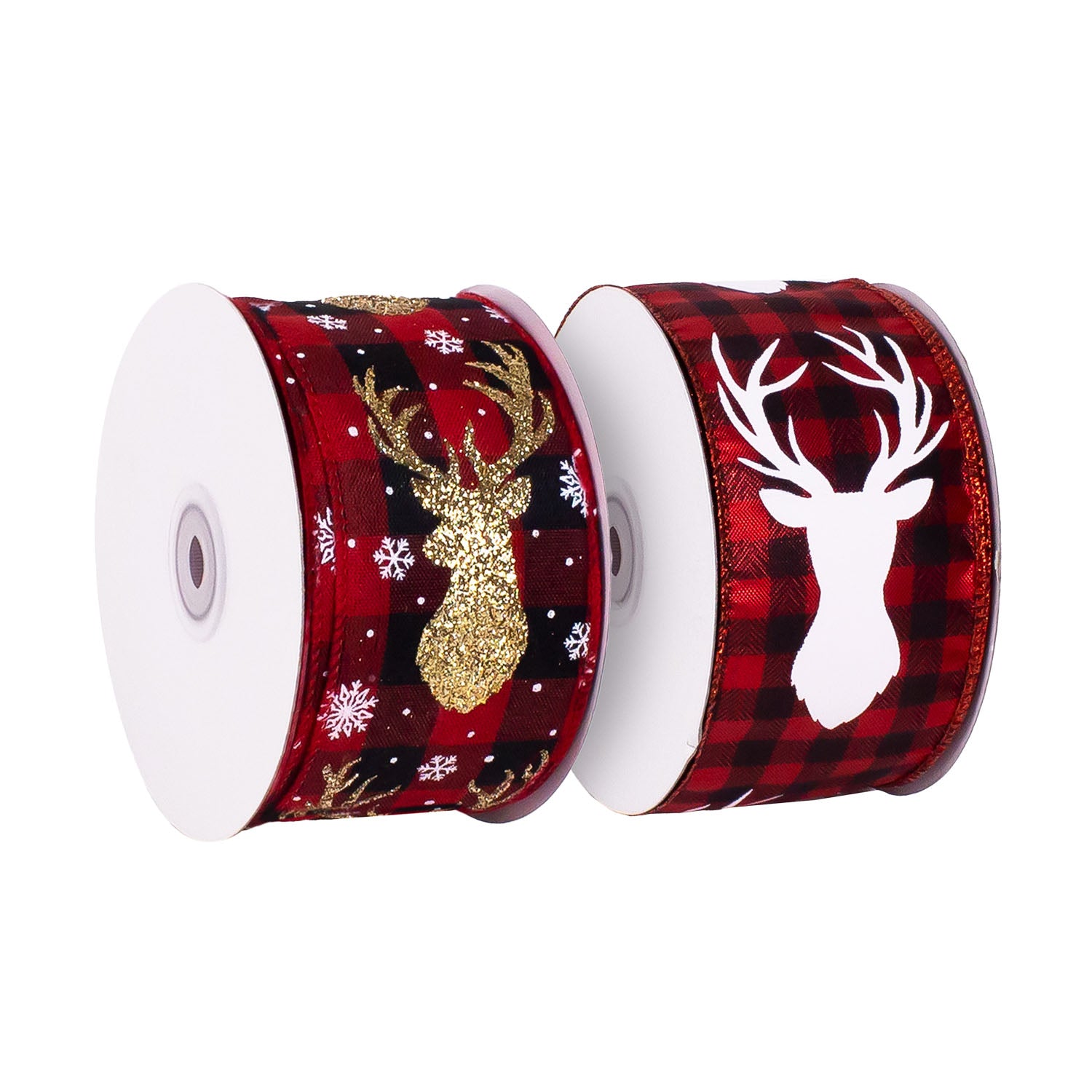 BLACK & RED PLAID WITH STAG