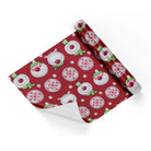 Childrens Christmas Snowman Red Base Wrapping Paper