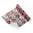 Colored Lower Bouquet White Base Wrapping Paper