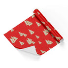 White Christmas Tree Red Base Wrapping Paper