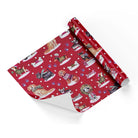Childrens Christmas Dogs Red Base Wrapping Paper