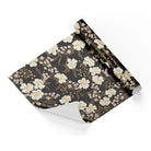 3324896001 Pale Flowers Black Base Wrapping Paper