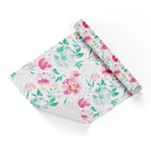 Spring Flowers White Base Wrapping Paper