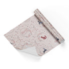 Christmas Swans And Foxes Blush Base Wrapping Paper