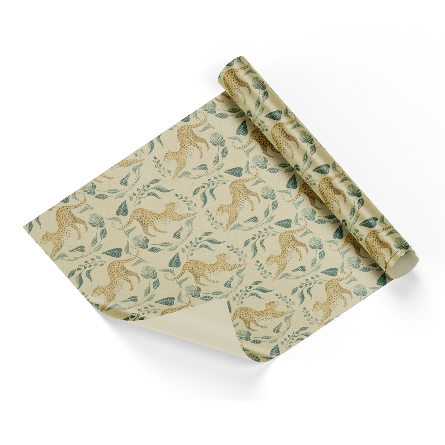 Leopard On Kraft Base Wrapping Paper