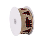 WINTER LANDSCAPE BLACK & RED PLAID ON LINEN