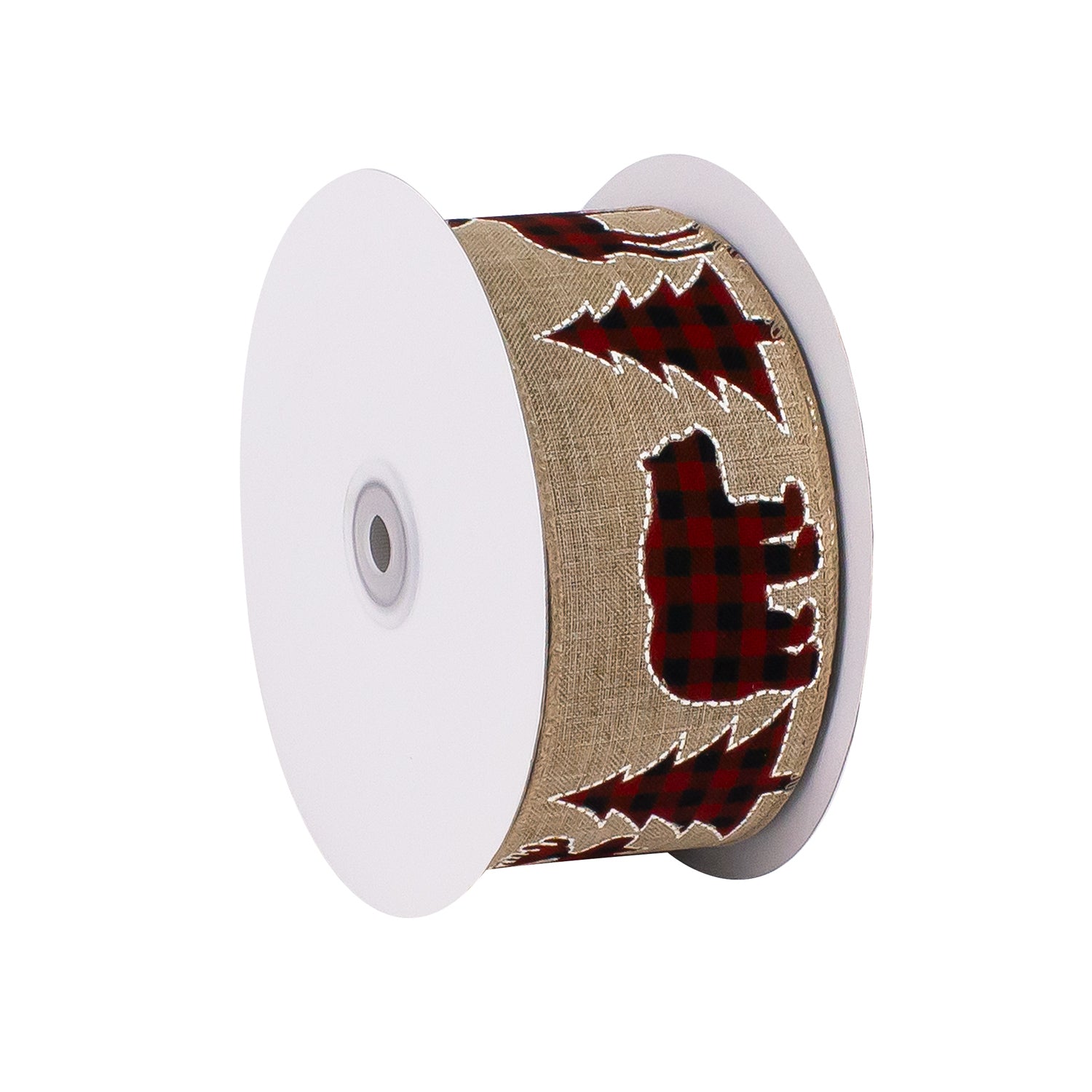 WINTER LANDSCAPE BLACK & RED PLAID ON LINEN