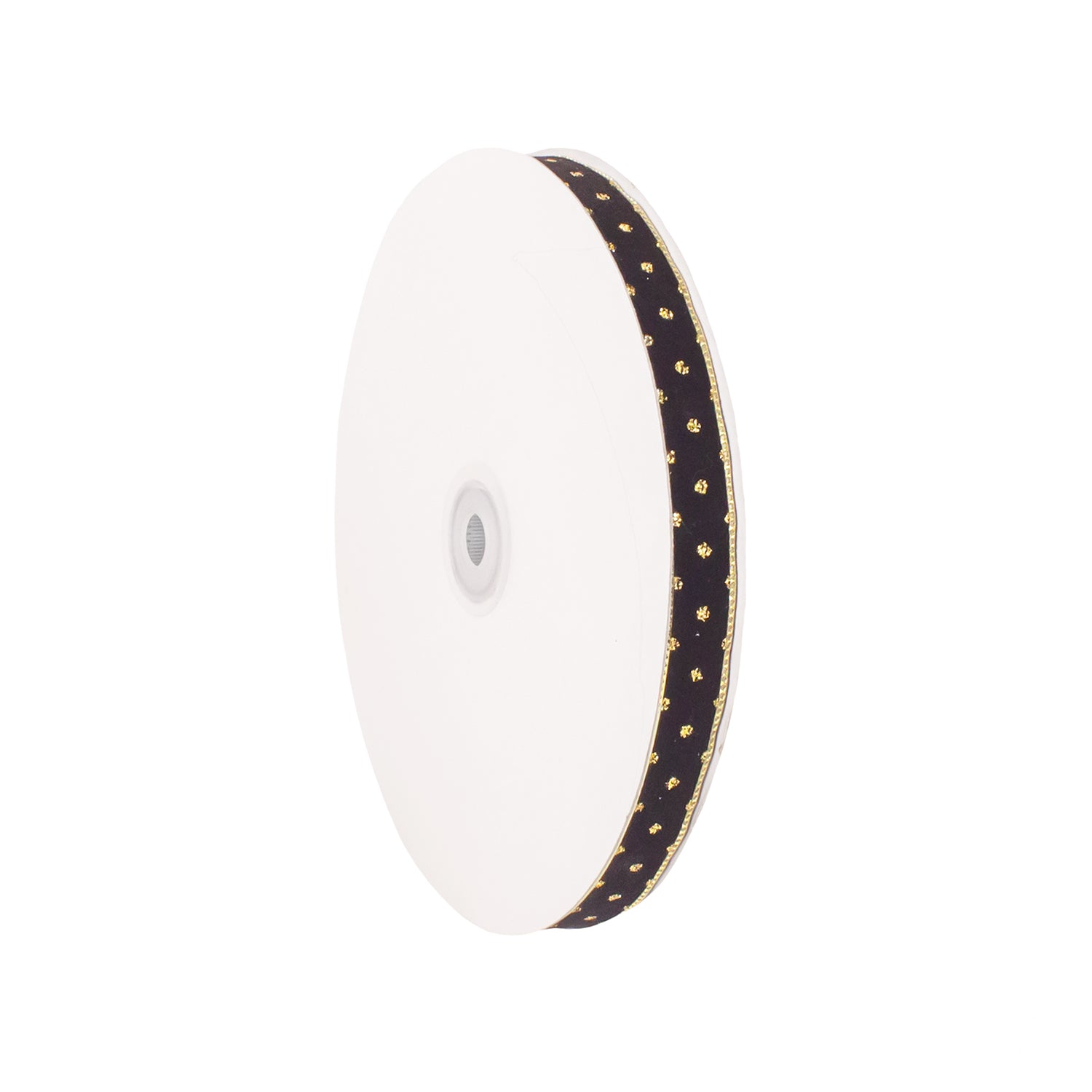 VELOUR RIBBON WITH GOLD DOTS