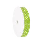 WOVEN RIBBON WITH SIDE RUNNING STITCH AND DOTS