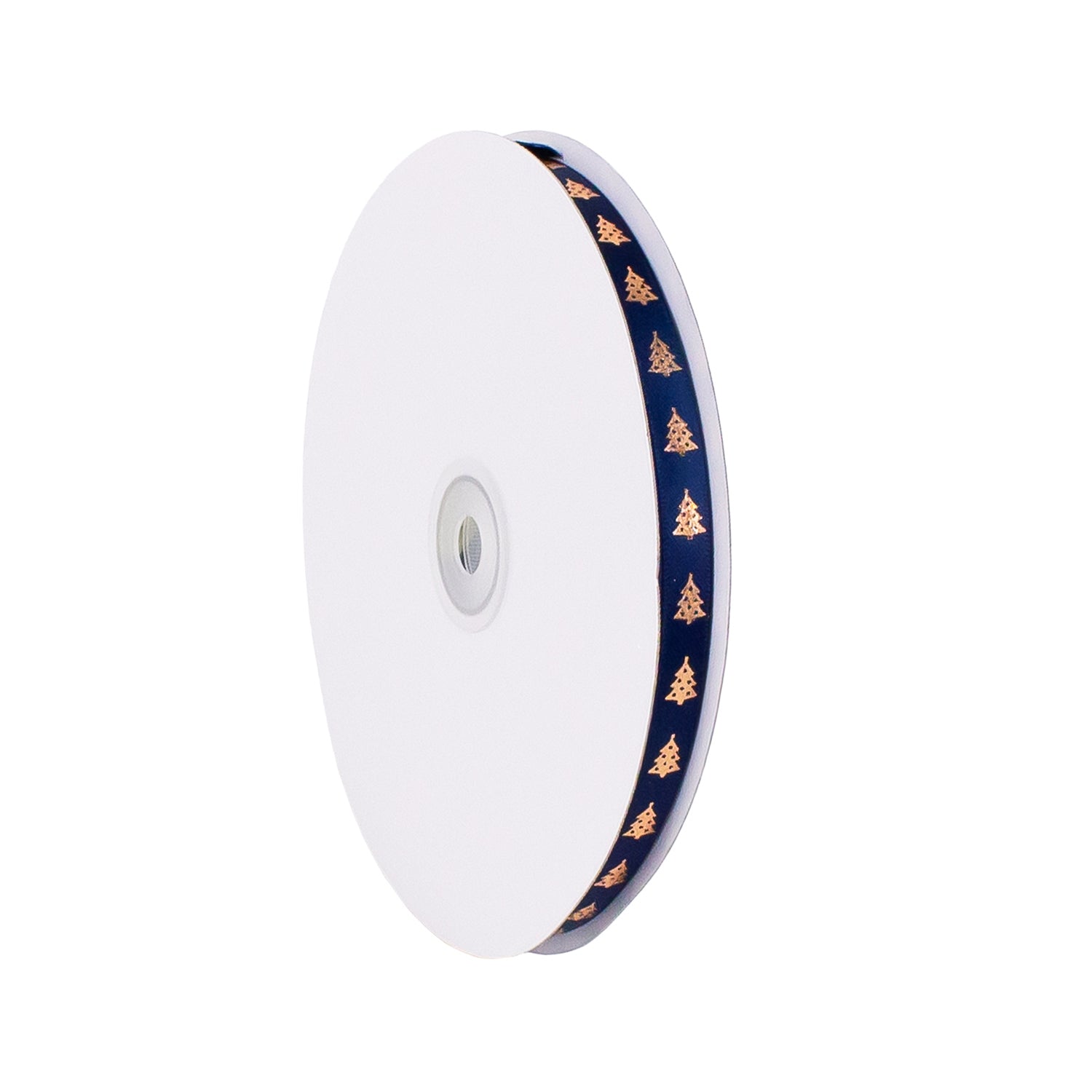 SATIN RIBBON WITH GOLD TREES