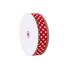 NATURAL RIBBON RED&WHITE DOTS NATURAL EDGE TRIM