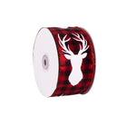 BLACK & RED PLAID WITH STAG