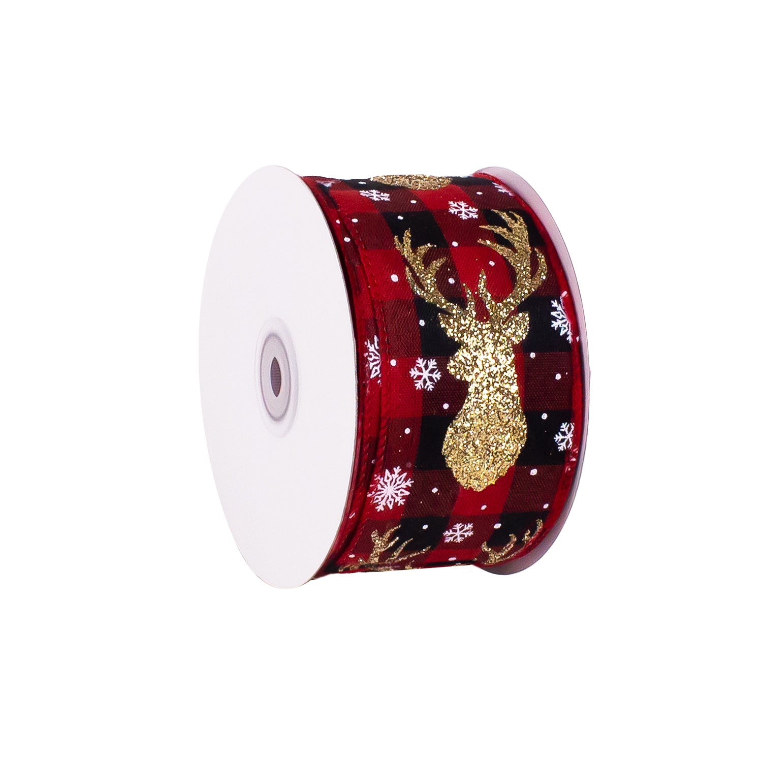 BLACK & RED PLAID WITH STAG