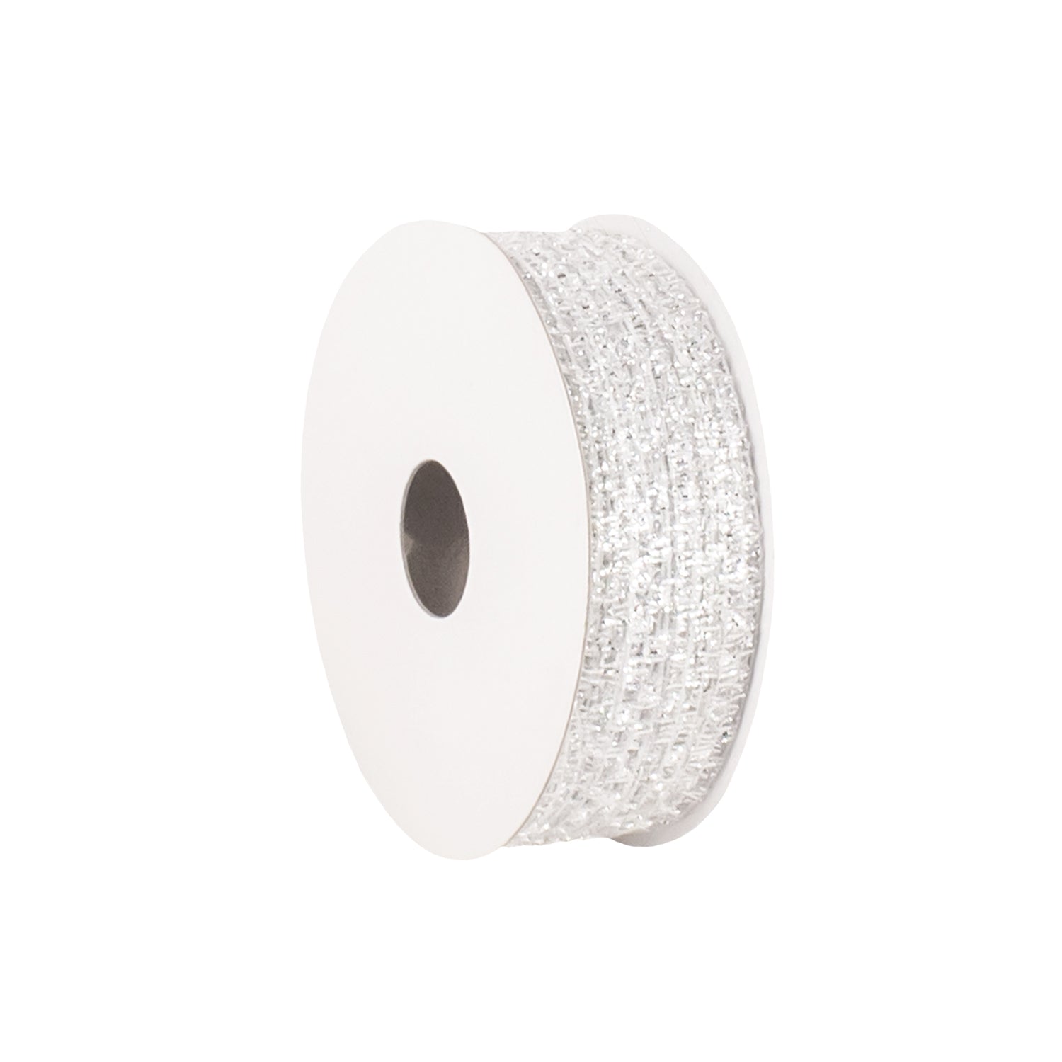 MESH WEAVE SILVER GLITTER RIBBON