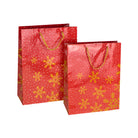 GOLD STARS ON RED BASE CHRISTMAS PAPER BAGS
